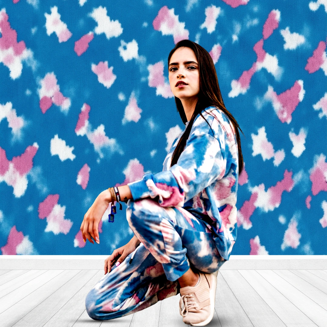 AI extracted marble and abstract prints pattern from garment - before and after comparison showing seamless repeatable fabric pattern design